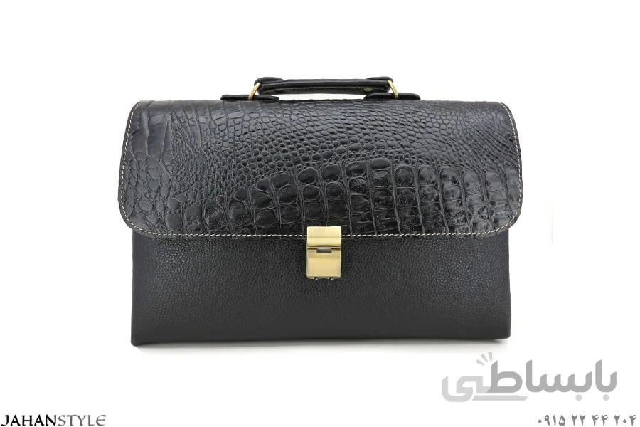کیف اداری اسپرت چرم طبیعی مشکی
