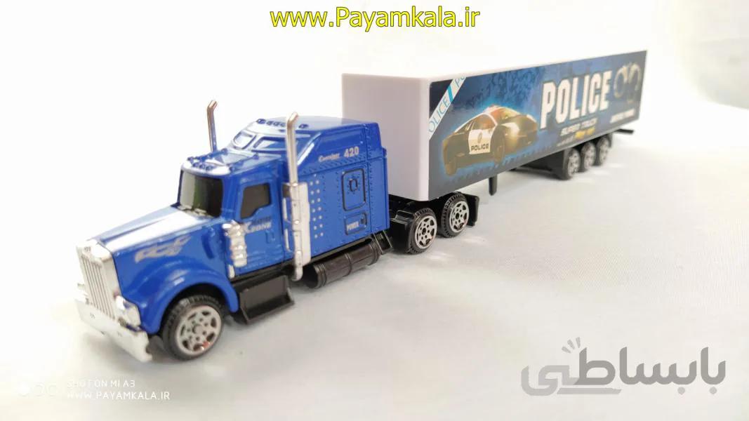 (T.NA) اسباب بازی تریلی کانتینردار کوچک فلزی رنگ آبی