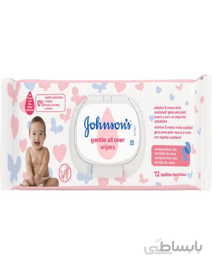 دستمال مرطوب جانسون - johnson's مدل درب دار كودك 72برگ