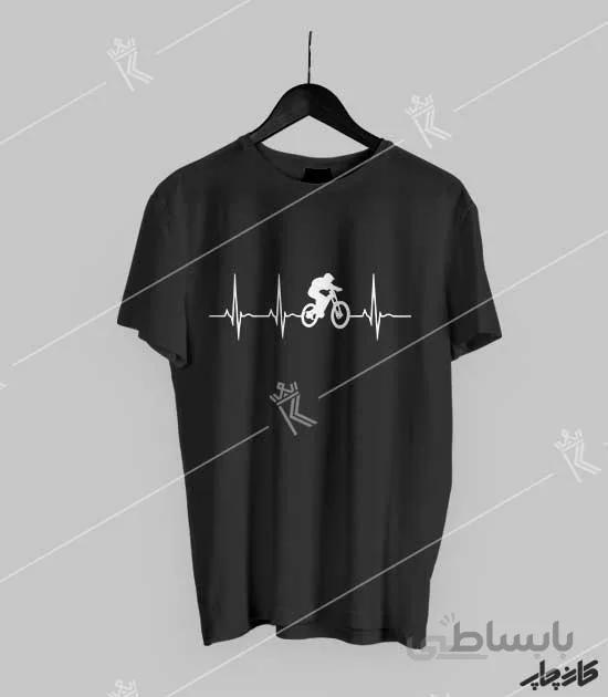 تیشرت مشکی ضربان دوچرخه سوار 1