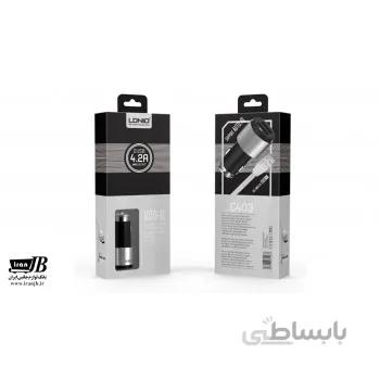 شارژر فندکی الدینیو مدل C403 همراه با کابل microUSB ا LDNIO C403 Car Charger With microUSB Cable