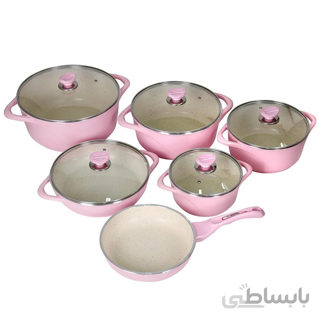 سرویس 12 پارچه ویکتوریا عروس مشکی سبز پاستیلی