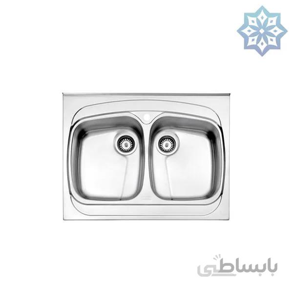 سینک ظرفشویی پروانه استیل البرز کد 628 توکار سایز 60*80