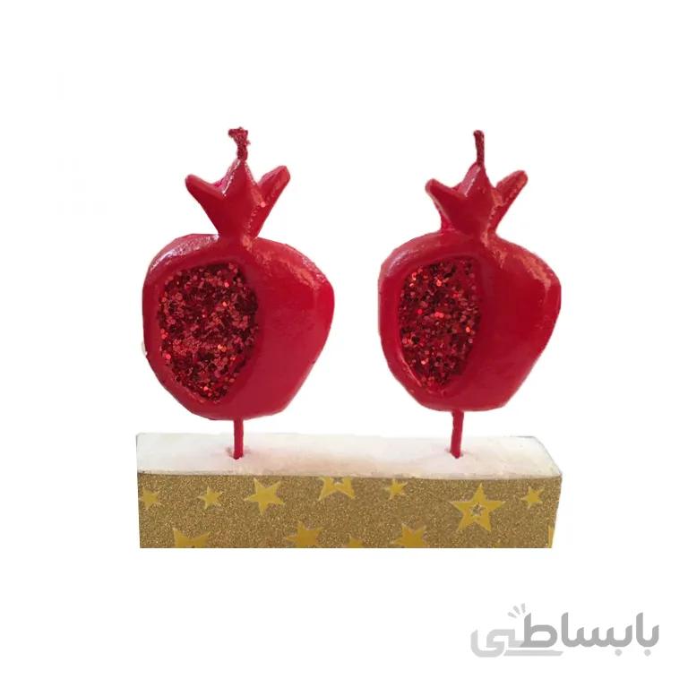 شمع انار یلدا بسته 2 عددی مدل STC353