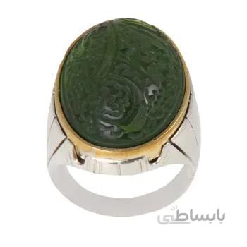 انگشتر نقره مردانه مدل سنگ کوارتز رکاب دست ساز کد AM_1898