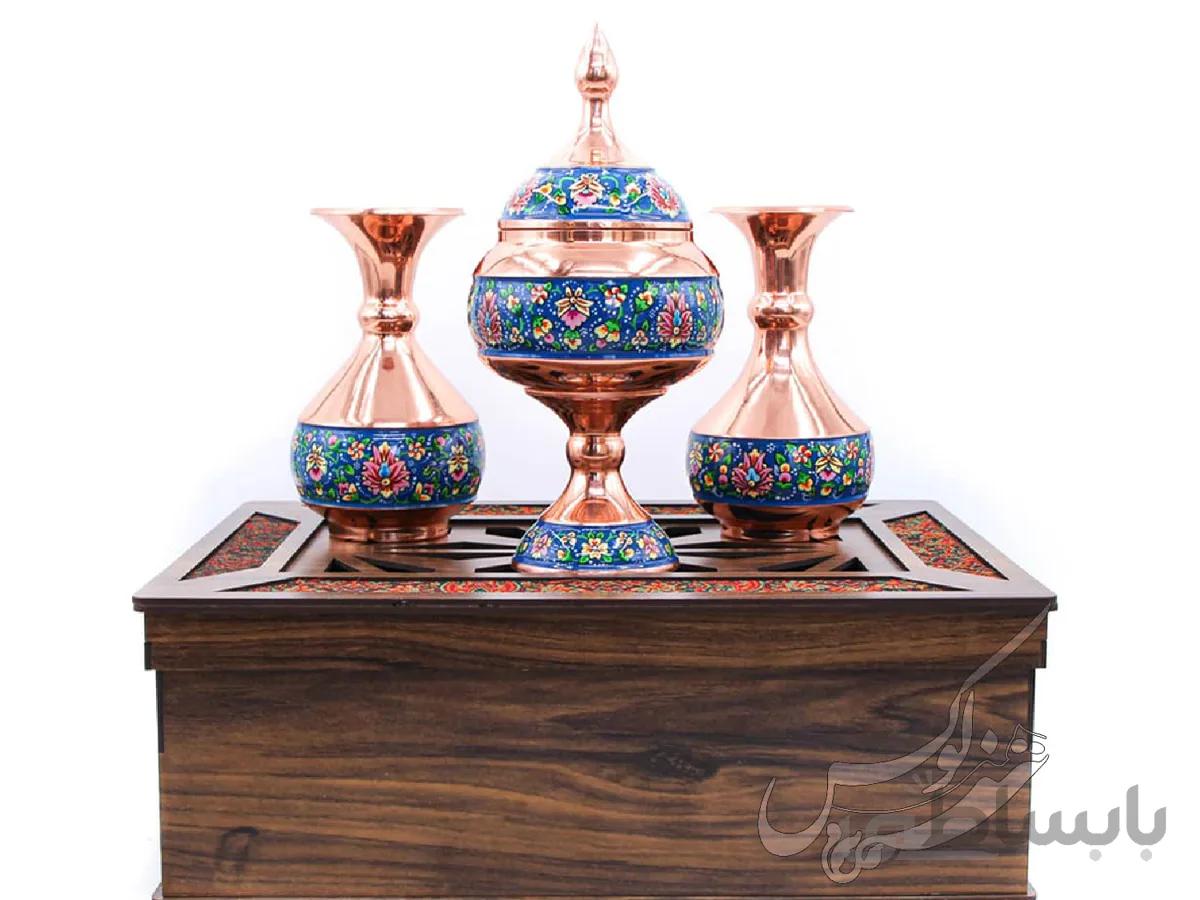 سرویس شکلات خوری و گلدان پرداز