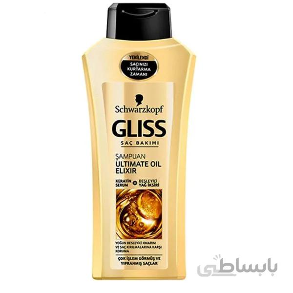 شامپو ترمیم کننده مو گلیس مدل ULTIMATE OIL ELIXIR ، حجم 500 میلی لیتر ا Gliss hair repair shampoo model ULTIMATE OIL ELIXIR, volume 500 ml