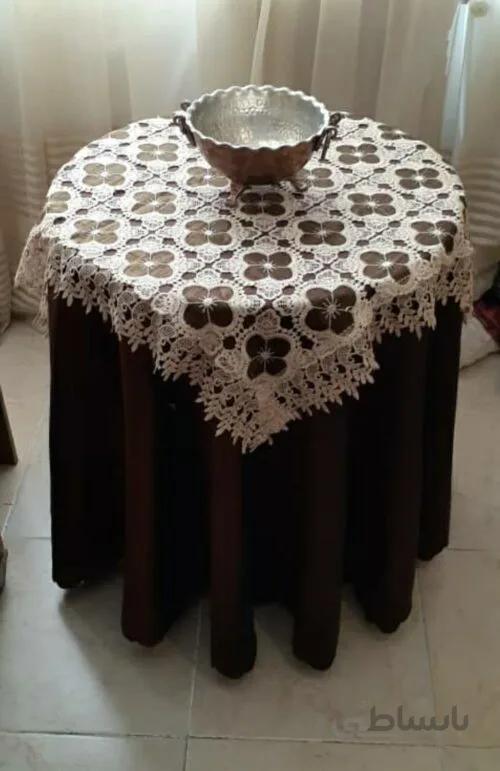 رومیزی ۹۰×۹۰ حریر ابریشم