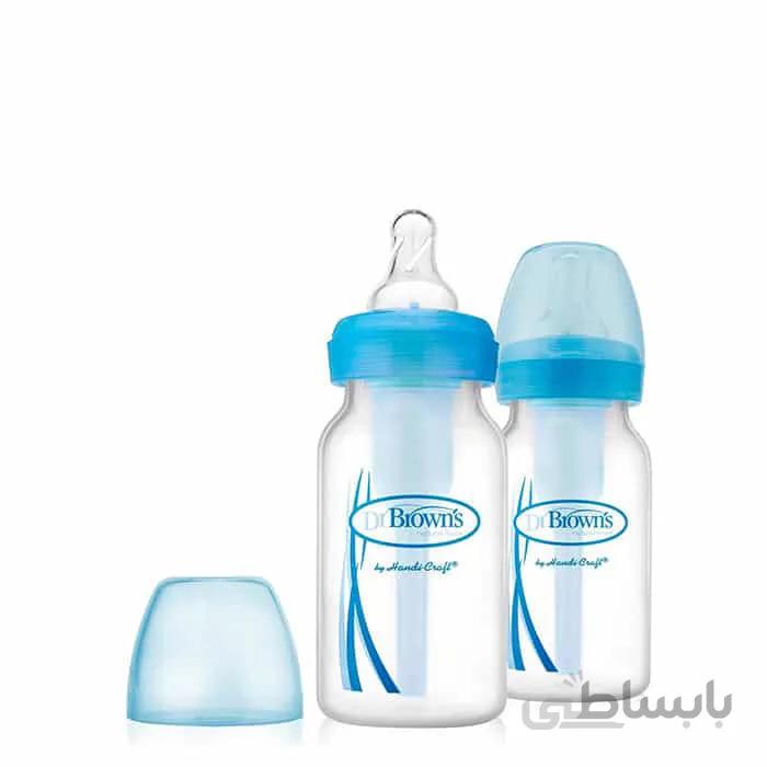 شیشه شیر طلقی 2عددی آپشن پلاس 120 میل آبی دکتر براونز اورجینال