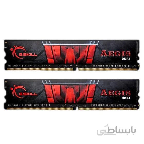 رم دسکتاپ DDR4 دو کاناله 3200 مگاهرتز CL16 جی اسکیل مدل Aegis ظرفیت 16 گیگابایت ا G.SKILL Aegis DDR4 16GB 3200MHz CL16 Dual Channel Desktop Ram