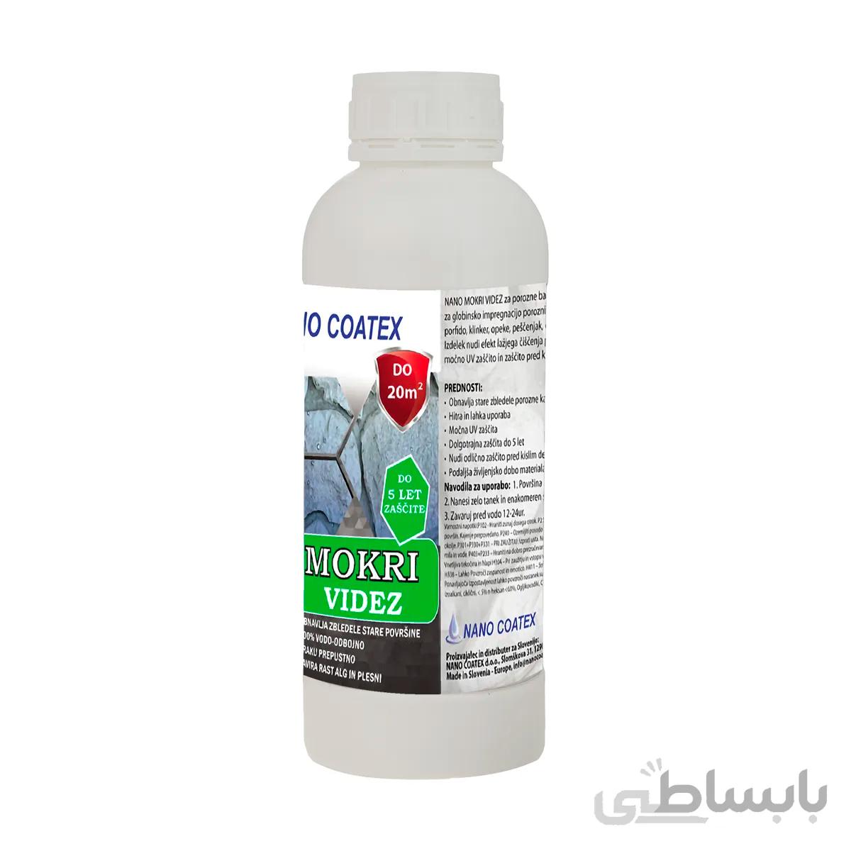 محلول نانو پوشش ضداب و ابگریز سطوح ساختمانی نانوکوتکس مدل mokri حجم 1 لیتر