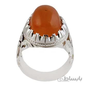 انگشتر نقره مردانه مدل عقیق یمنی کهنه کد AM_1523