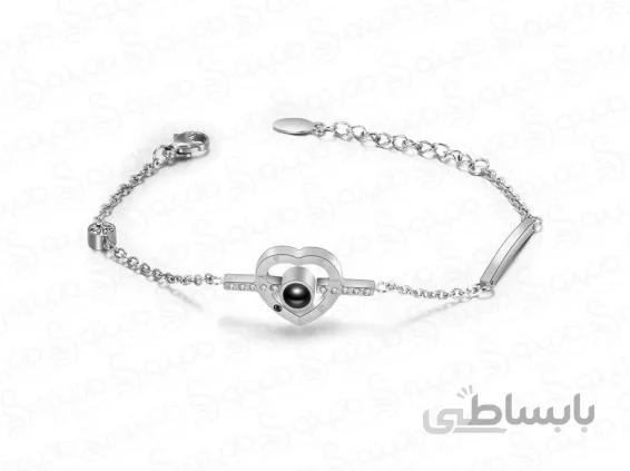 دستبند زنانه دوستت دارم به صد زبان دنیا طرح قلب 10130