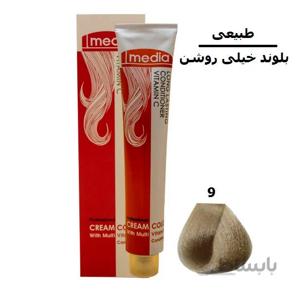 رنگ موی مدیا 9 بلوند خیلی روشن
