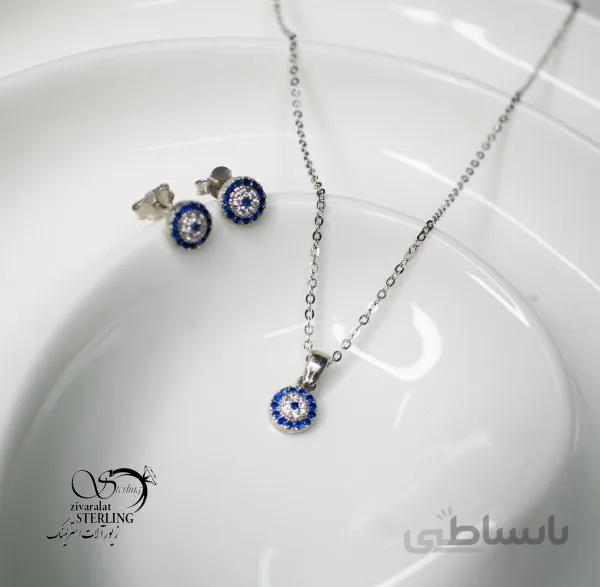 نیمست نقره زنانه طرح چشم نظر کوچک
