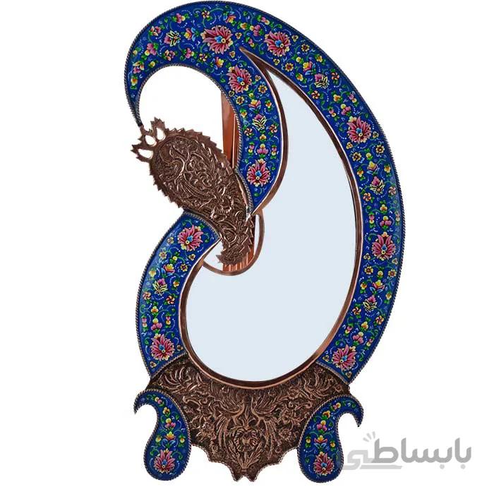 آینه مسی طرح پرداز اثر آقاجانی ارتفاع 52 سانتی متر کد C-472