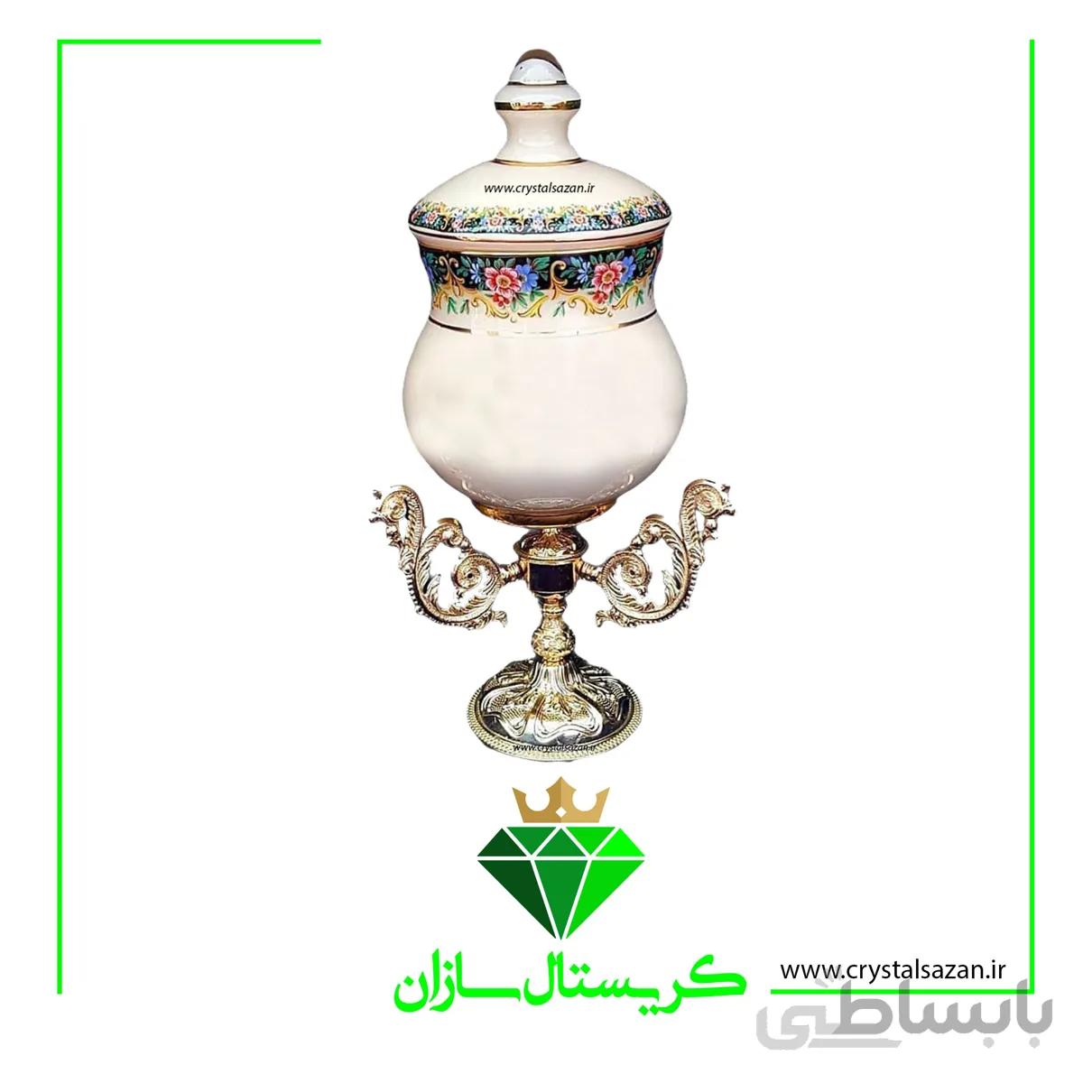 شکلات خوری پایه دار کریستال سازان مدل مینا کد K1169
