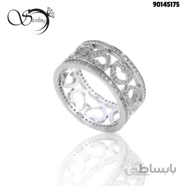 رینگ نقره طرح قلب زنانه