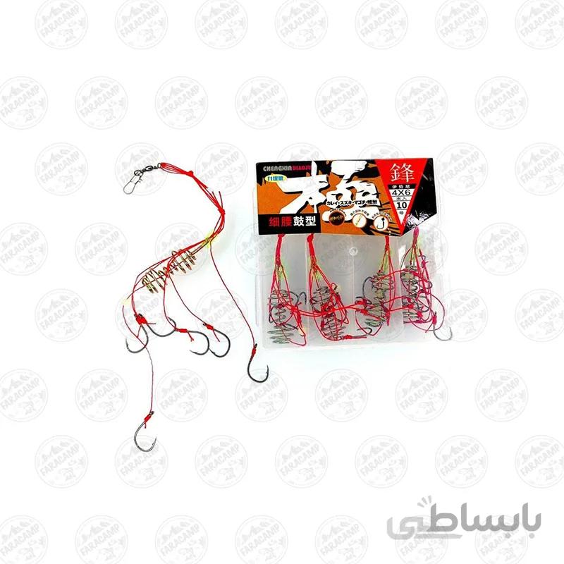 ست ریسه آماده ماهیگیری فنر فیدر و قلاب سایز ۲ (یک عدد)
