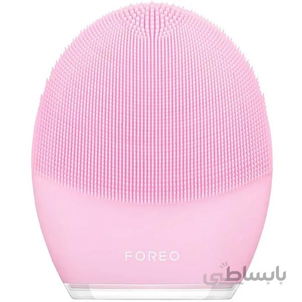 فیس براش فورئو FOREO مدل لونا LUNA 3 | پاکسازی صورت با فناوری T-SONIC، ضد چروک، رنگ صورتی ا FOREO LUNA 3 Sonic Smart Silicone Electric Facial Cleansing Pink Brush for Normal Skin