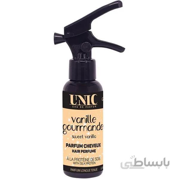 ادکلن موی یونیک UNIC فرانسوی Gourmet Vanilla گلبهی حجم ۵۰ میل | نت گرم بوی وانیل گورمت ا UNIC Hair Perfume 50ml- Gourmet Vanilla