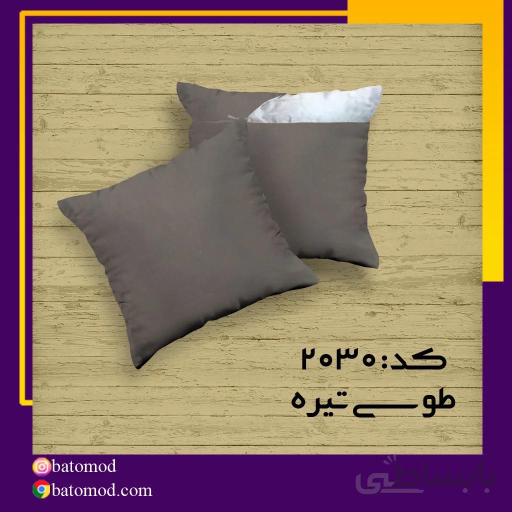 کوسن کتان طوسی تیره