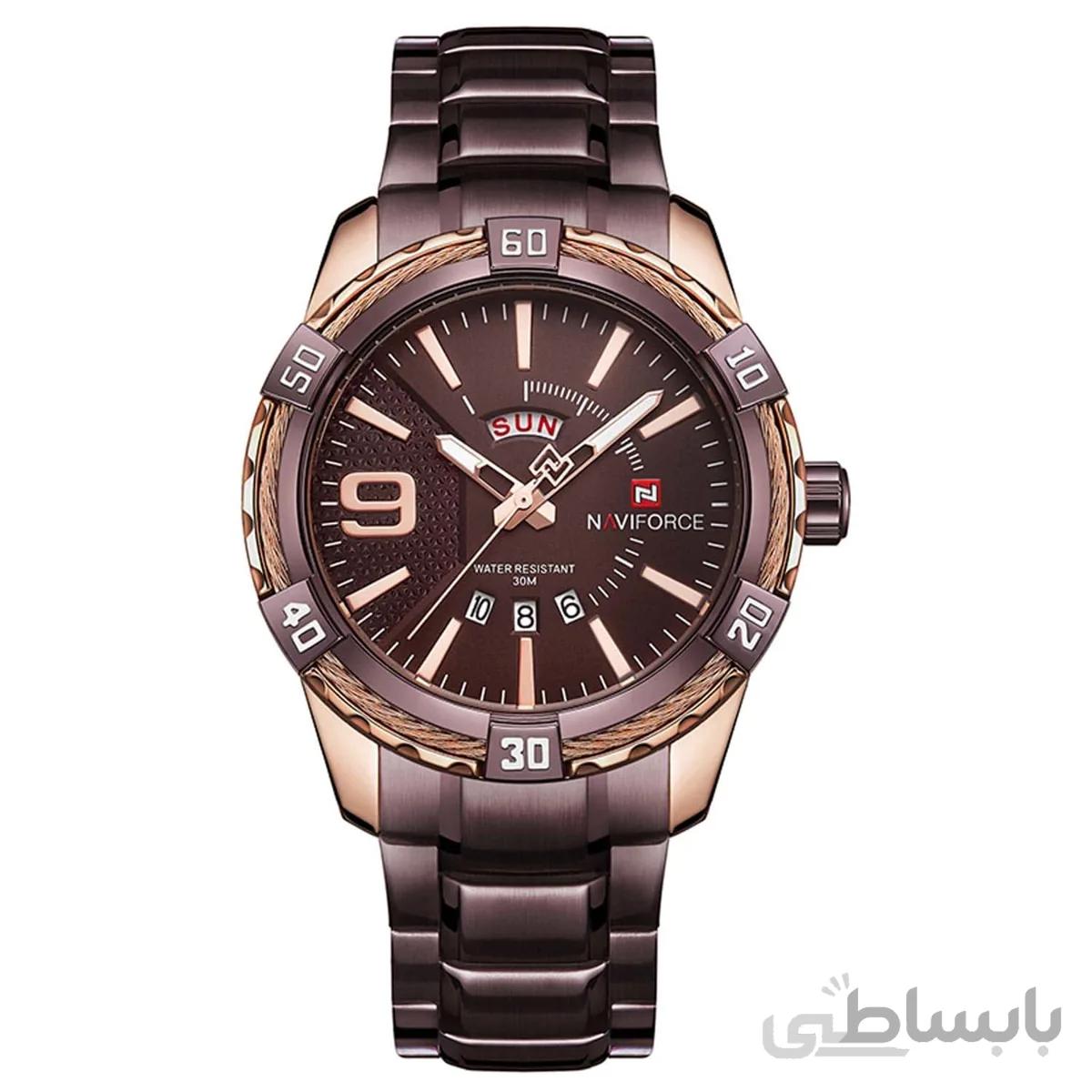 ساعت مچی مردانه ناوی فورس قهوه ای مدل Naviforce NF9117M