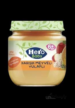 پوره میوه هروبیبی مخصوص کودک طعم چند میوه و جو دوسر وزن 125 گرم