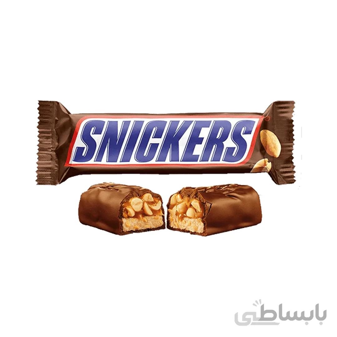 شکلات اسنیکرز SNICKERS با مغز بادام زمینی همراه با کارامل دانه ای36گرم
