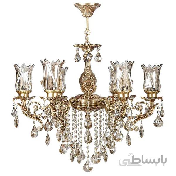 لوستر دایکاست شش شعله چشمه نور کد S3597/6A آنتیک