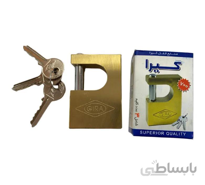 قفل 70 کتابي برنجي ساده کليد ساده (گيرا 034)