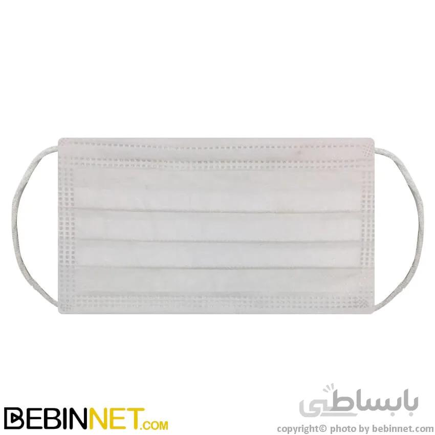 ماسک سه لایه سفید (۵۰ عددی) با یک لایه ملت بلون دیباسان