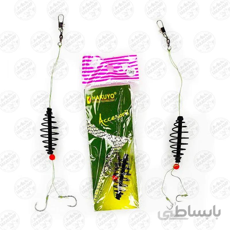 ست ریسه اماده ماهیگیری فنر فیدر و قلاب سایز 2 یک عدد