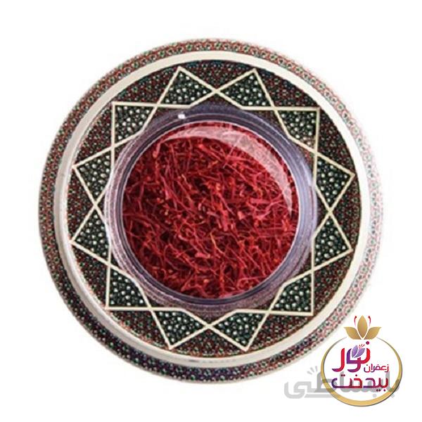 زعفران سرگل ممتاز رضوان بیدخت 2 مثقال ظرف خاتم