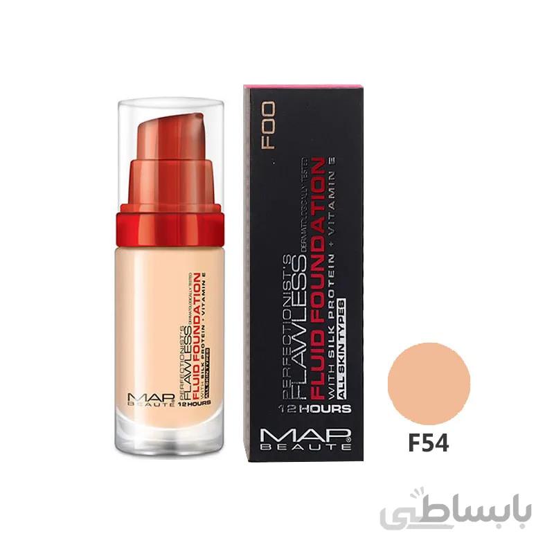 کرم پودر پمپی فلوئید مپ بوته Map Beaute Cream Foundation Fluid F54