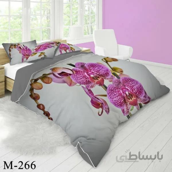 روتختی سه بعدی ساتن ابریشم ترک طرح گلدار - کد M 266