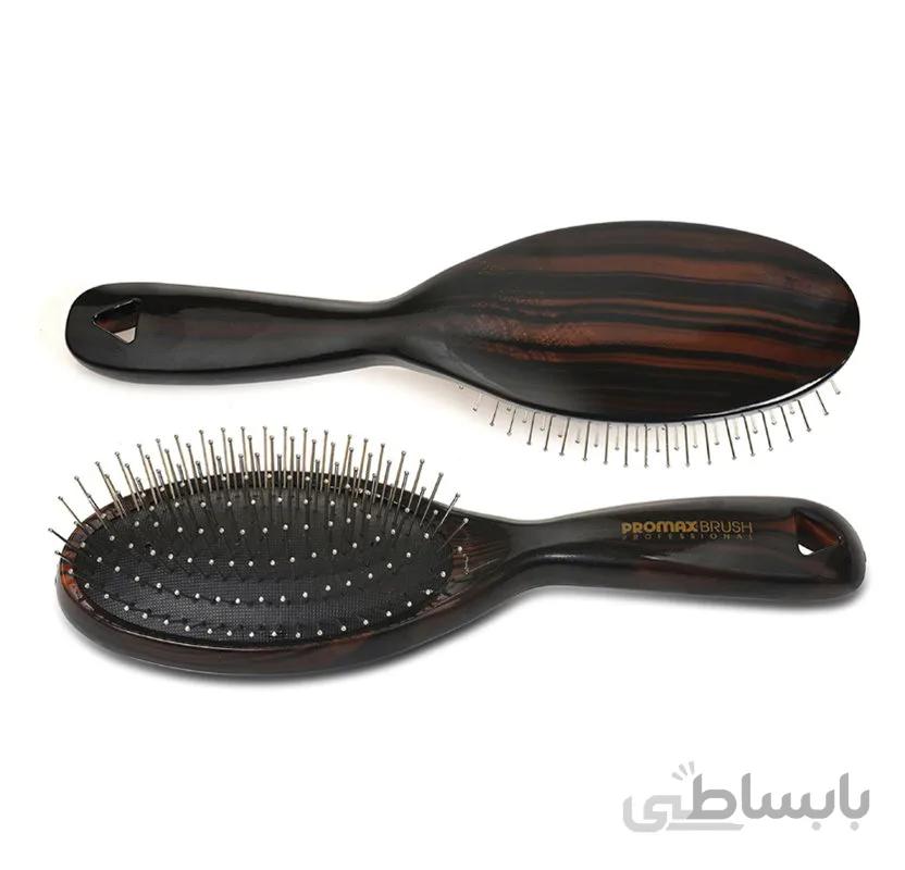 برس طرح چوب بیضی با دندانه استیل پرومکس مدل W311