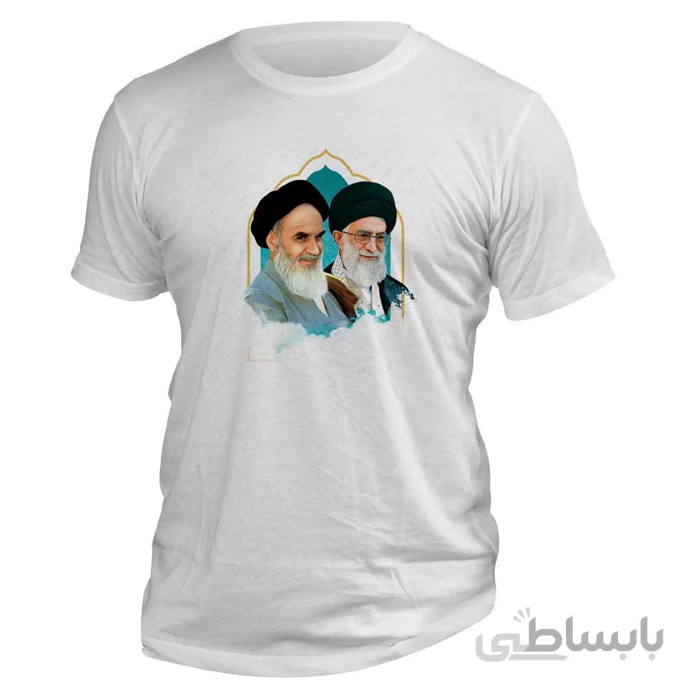 تیشرت طرح عکس امام و رهبری کد 142
