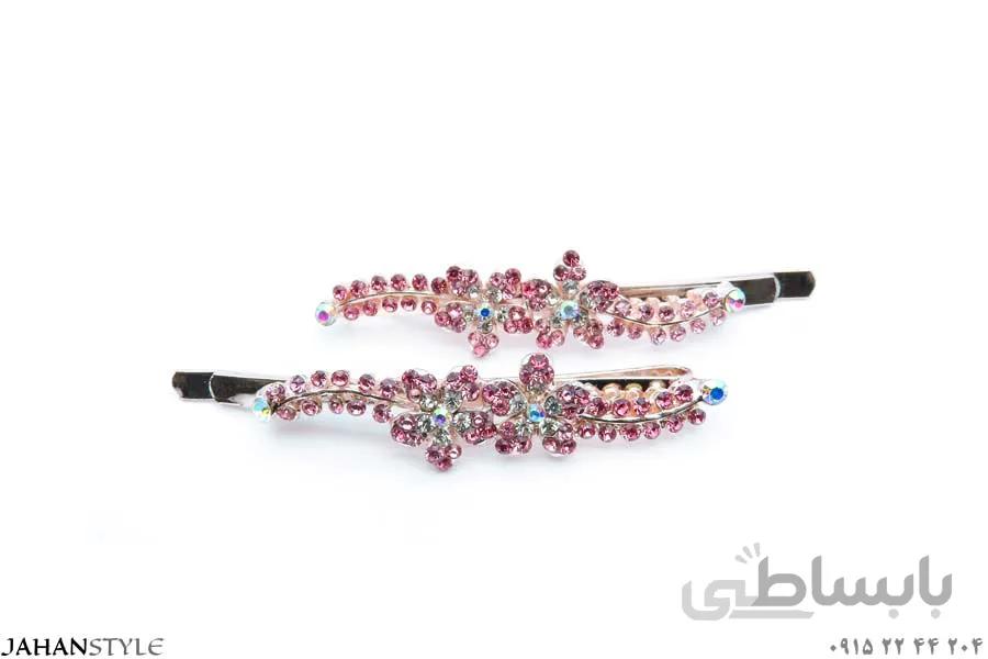 سنجاق سر نگین دار طرح نسترن