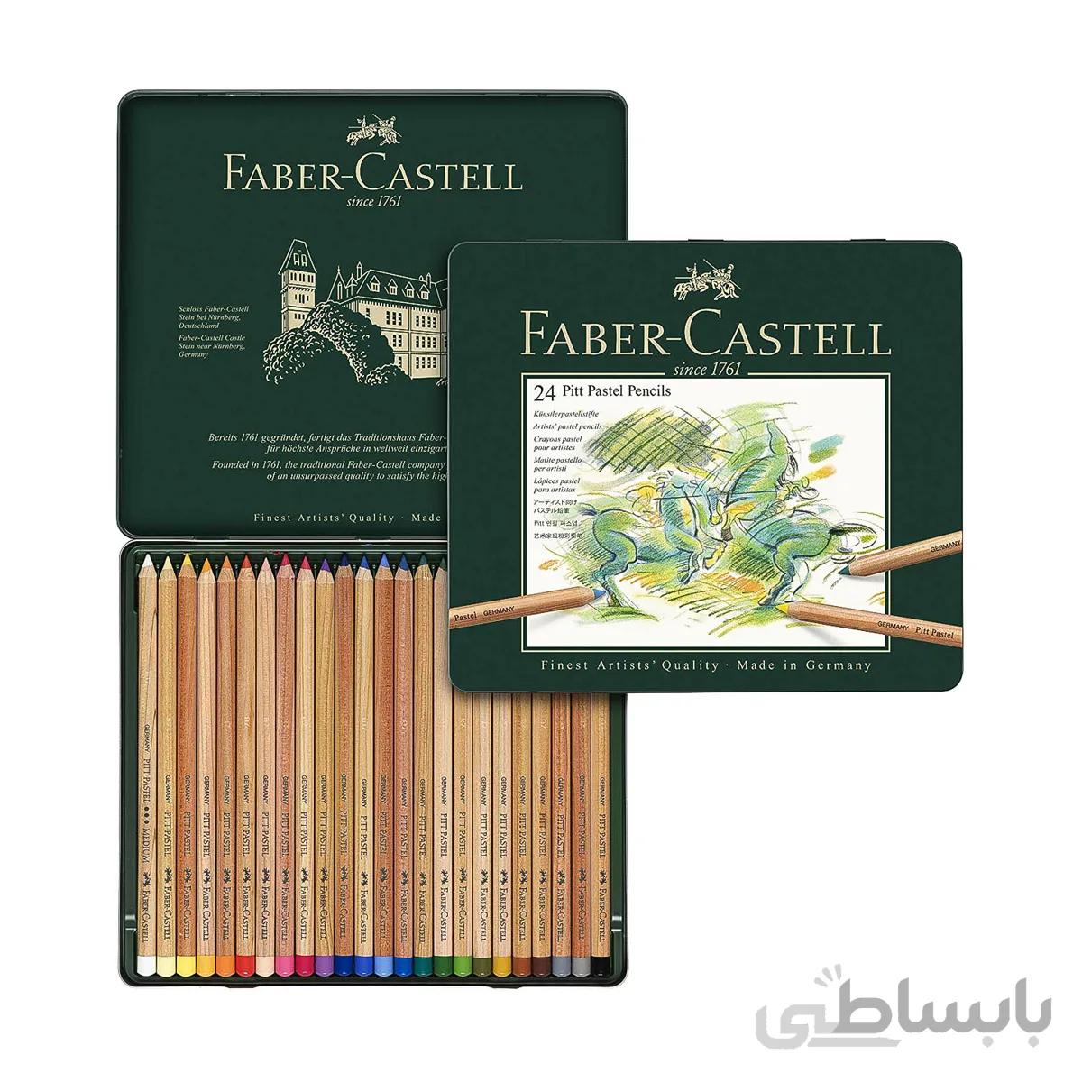 مداد پاستل 24 رنگ فابرکستل Pitt Pastel pencil. tin of 24