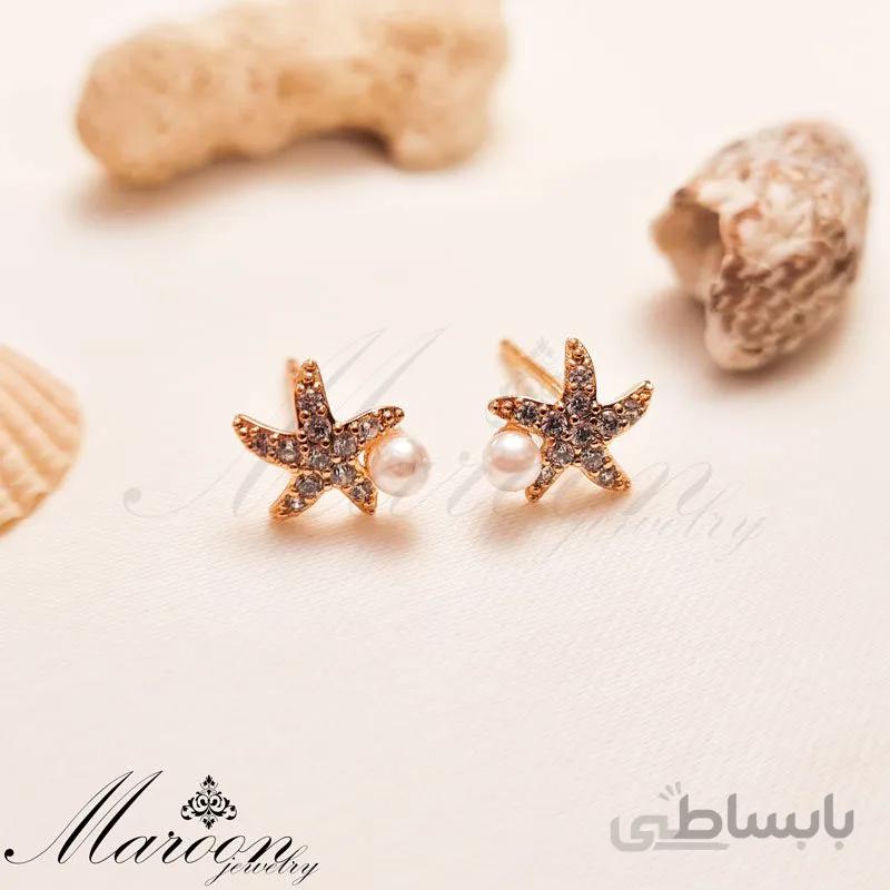 گوشواره ستاره دریایی و مروارید مارون CG153