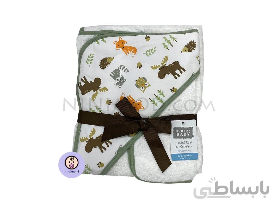 حوله کلاه دار hudson baby طرح zoo
