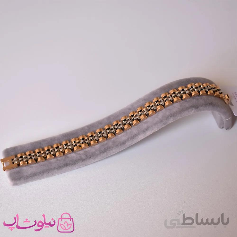 دستبند مردانه زنانه ژوپینگ طرح رولکس دو رنگ کد 2947