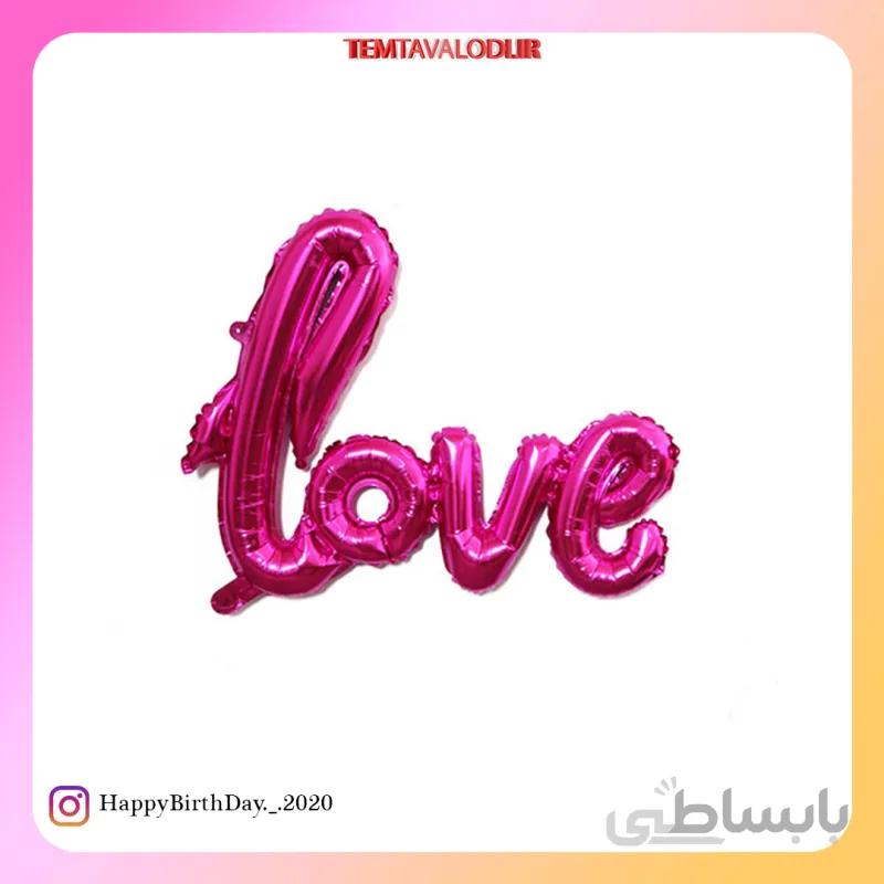 بادکنک فویلی لاو چسبیده بنفش