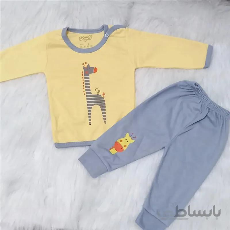 تیکه بلوز نوزادی 0 تا 12 ماه طرح زرافه کد 336