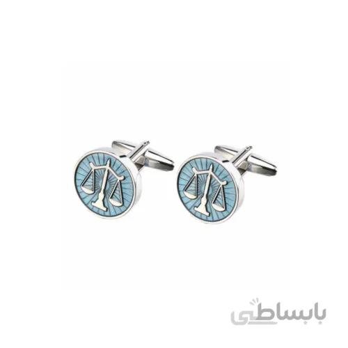 دکمه سرآستین استیل وارداتی زمینه آبی
