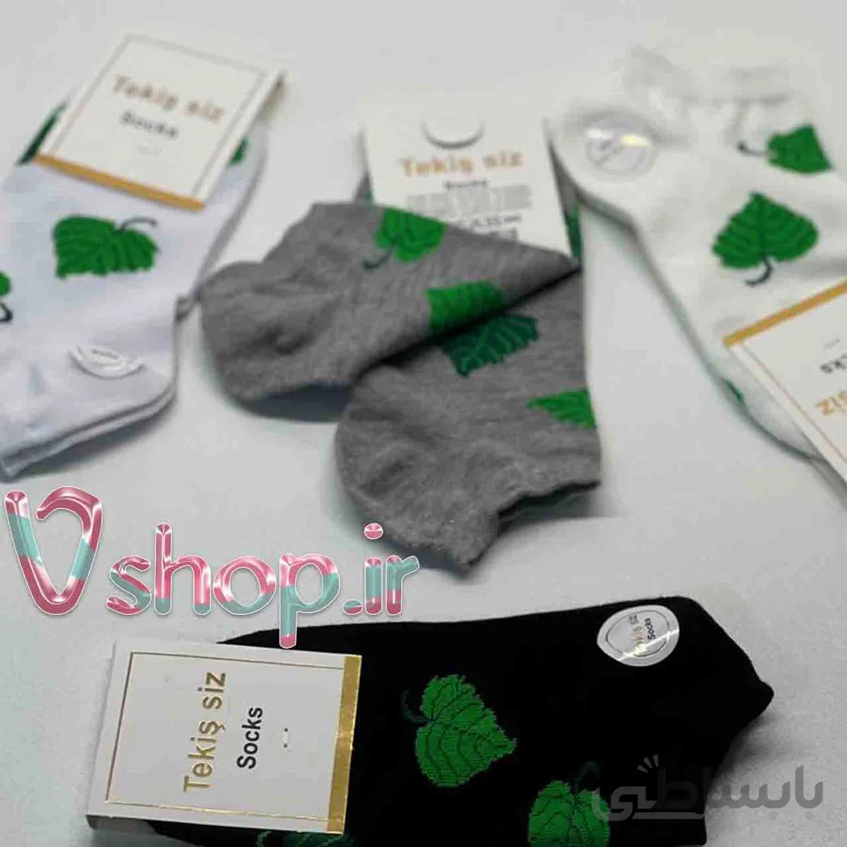 جوراب مچی زنانه برگ انجیری