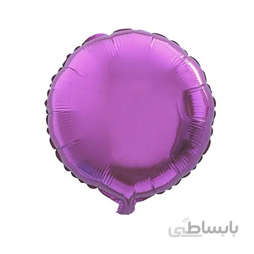 بادکنک فویلی گرد براق بنفش