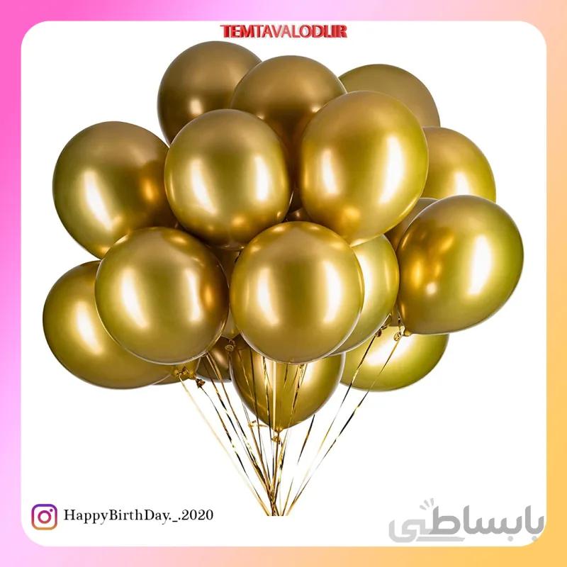 بادکنک کروم طلایی