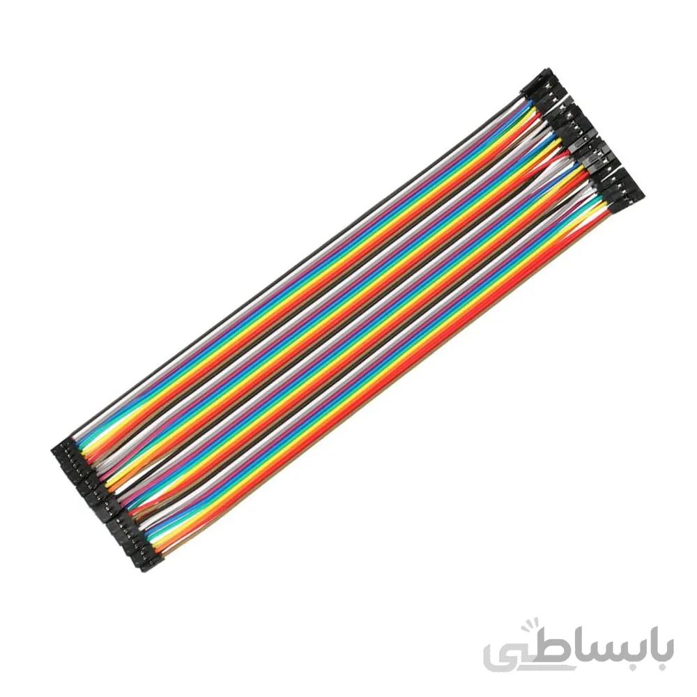 سیم جامپر مادگی به مادگی 30 سانت فلت 40 رشته (برد بوردی)